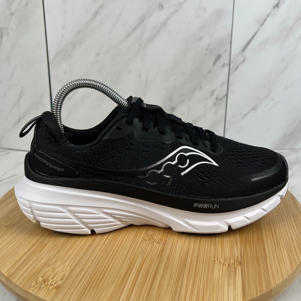 Saucony Guide 18 Womens Size 8 Black White Running Walk Gym Shoes S10998-100
